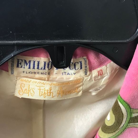 Vintage Emilio Pucci Velvet Jacket Pinks n Green Tulips..🌷 - Picture 5 of 9